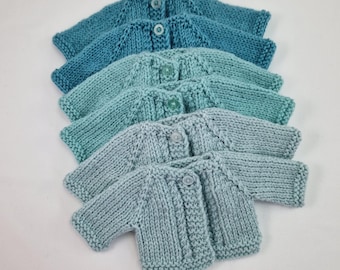 12" inch Waldorf Doll Cardigans, 12 inch doll sweater, doll clothes, fits 12" inch slim dolls, Tilda dolls, DFH Sprite, Hazel Village.