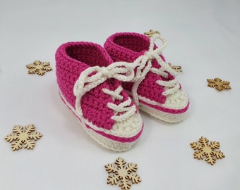 Size UK2, US3, EU18 (Up to 6 Months) Pink Crochet Baby Booties, New baby gift, Crochet baby booties, Baby booties, Baby gift