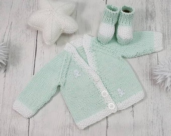 Get Wivvit Baby Girls Cable Knit Flower Pocket Cardigan Tiny Prem Sizes from Newborn to 18 Months 