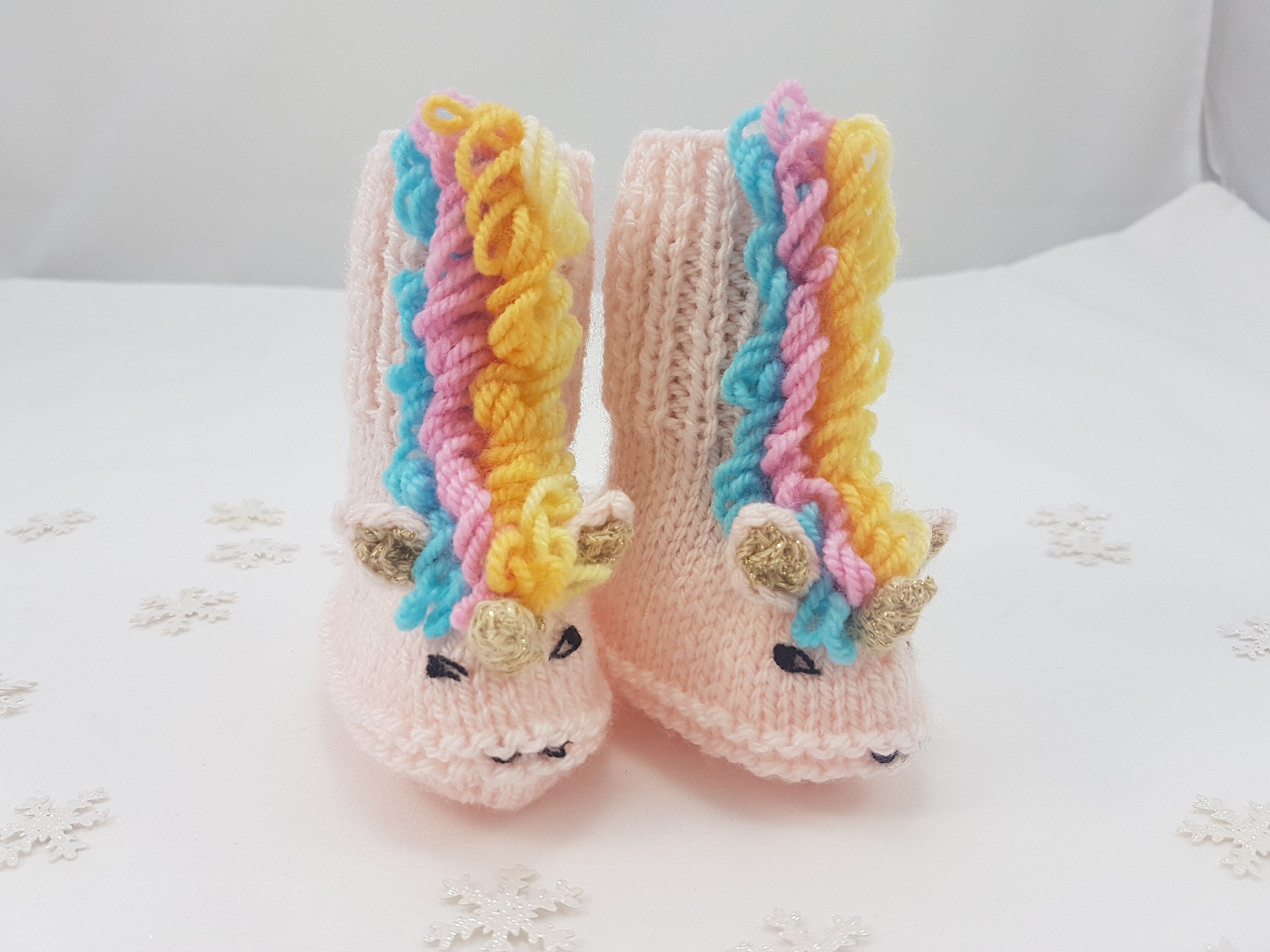 unicorn baby booties