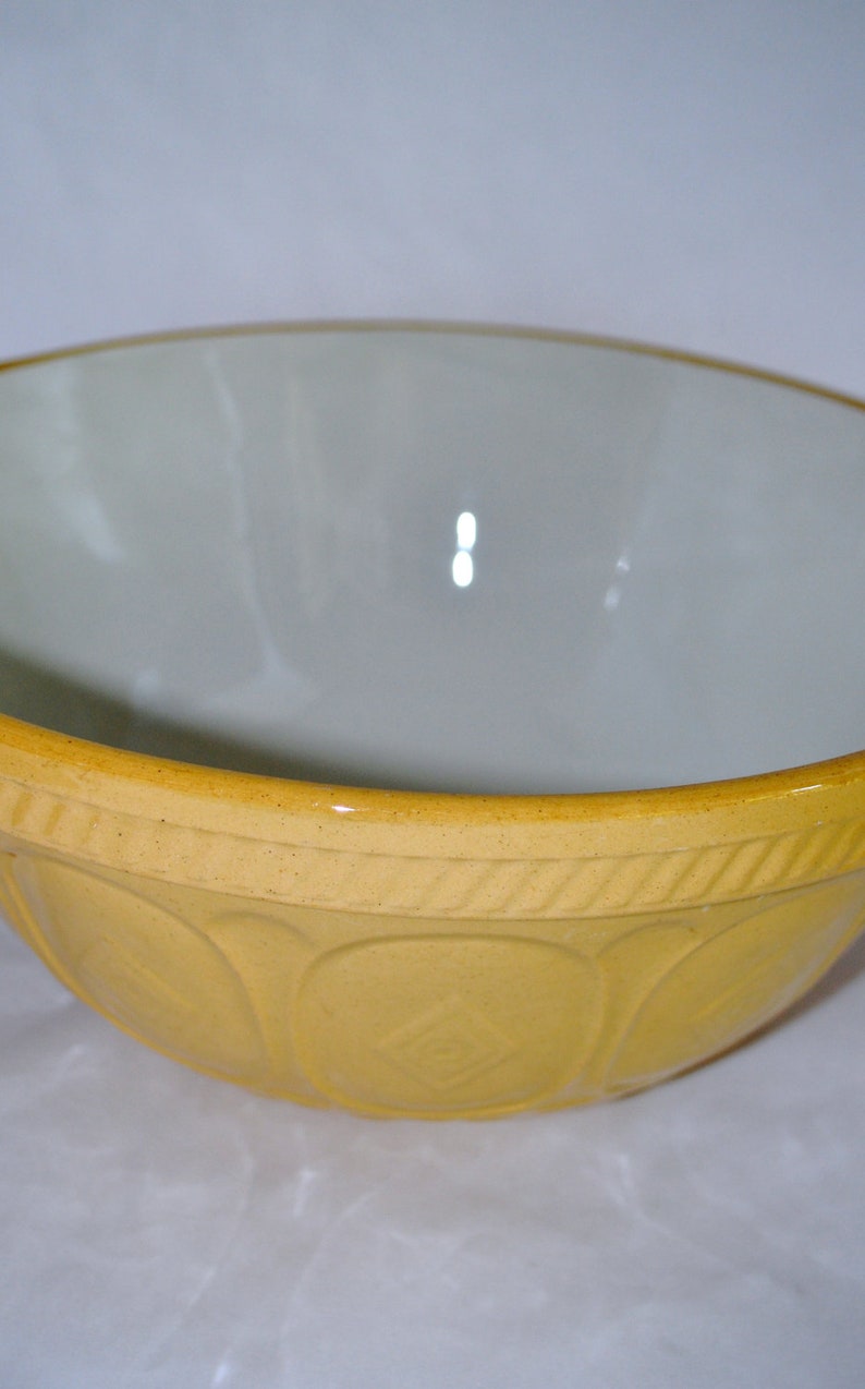 Large Classic Yellow English Mixing Bowl Etsy