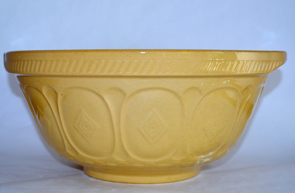 Large Classic Yellow English Mixing Bowl Etsy