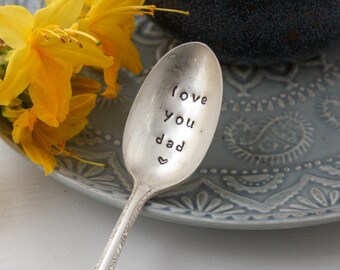 Love You Dad Stamped Spoon, Gift for Dad, Father's Day Gift, Dad Gift, Love You Daddy, Love You Grandad, Love You Grandpa, Love You Opa