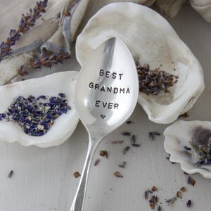 Best Grandma Ever Stamped Spoon, Grandma Gift, Grandmother Gift, Grandparent Gift, Mother's Day Gift, Sustainable, Gift Under 25, image 1