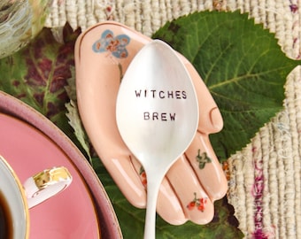 Witches Brew, Stamped Spoon, Halloween Decor, Halloween Table, Coffee Spoon, Halloween Spoon, Tea Lover, Coffee Lover, Coworker Gift