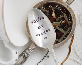 You're My Bestea Stamped Spoon, Gift for Her, Best Friend Gift, Besties Gift, Tea Spoon, High Tea, Tea Party