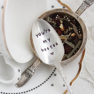 You're My Bestea Stamped Spoon, Gift for Her, Best Friend Gift, Besties Gift, Tea Spoon, High Tea, Tea Party