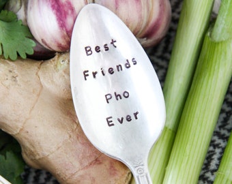 Beste vrienden Pho Ooit gestempeld Lepel, Beste Vriend Cadeau, Besties Cadeau, Cadeau onder de 25, Pho Spoon, Pho Sho, Galentines Day Gift