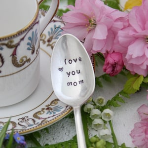 Love You Mom Stamped Spoon, Mother's Day, Gift for Mom, Mothers Day Gift, Gift Women, Mum Gift, Love You Nana, Love You Grandma image 1