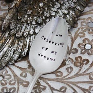 I Am Deserving Of My Dreams Spoon, Positive Affirmation, Goal Setting, Gifts Under 30,  Spiritual Gift, Wellness Gift, Best Friend Gift