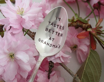 It Tastes Better At Grandma's Stamped Spoon, Grandma Gift, Grandmother Gift, Grandparent Gift, Mother's Day Gift, Sustainable