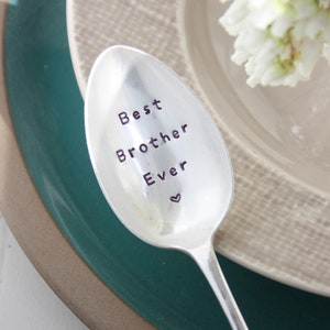Best Brother Ever Stamped Spoon, Gift for Brother, Gift for Him, Birthday Gift For Brother image 1