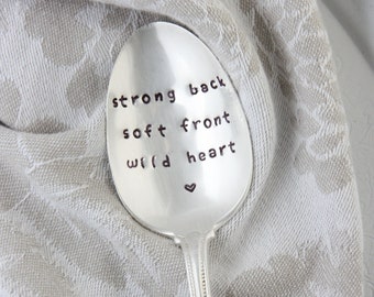 Hippie heart hand stamped vintAge teaspoon