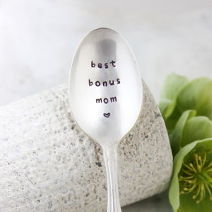 Best Bonus Mom Stamped Spoon, Gift for Mother-In-Law, Gift for Stepmom, Gift for Aunt, Gift for Grandma, Gift for Sister In Law