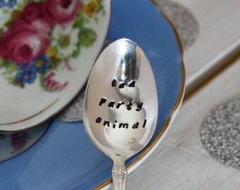 Tea Party Animal, Stamped Spoon, High Tea, Afternoon Tea, Tea Lover Gift, Tea Spoon, Gift For Child, Gift For Little Girl