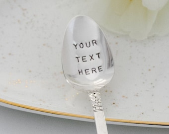 Personalized Custom Stamped Silverware, Custom Spoon, Custom Fork, Custom Stocking Stuffer, Personalised Spoons, Personalised Gift