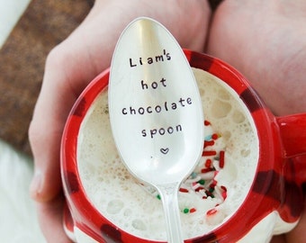 My hot chocolate spoon Handstamped Spoon, Personalized Gift, Foodie Gift, Stocking Stuffer, Hot Cocoa, Hot Chocolate Bomb