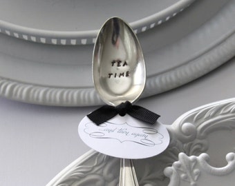 Tea Time, Stamped Spoon, High Tea Decor, Afternoon Tea, Gift for Her, Stocking Stuffer, Birthday Gift