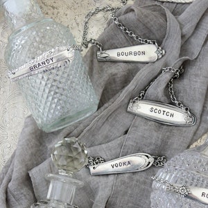 Decanter Tags, Decanter Label, Bar Cart, Barware, Liquor Tag, Hosting Gift, Gift For Him, Fathers Day image 1