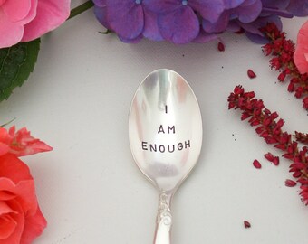 I Am Enough Spoon, Positive Affirmations, Self-Care, Goal Setting, Empowerment, Sustainable Gift, Meditation, Spiritual Gifts, Wellness Gift