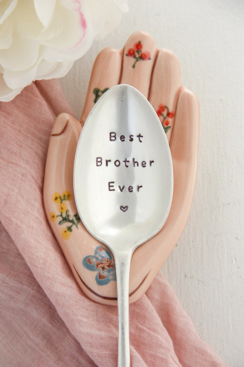 Best Brother Ever Stamped Spoon, Gift for Brother, Gift for Him, Birthday Gift For Brother image 3