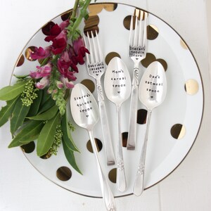 Personalized Custom Stamped Silverware, Custom Spoon, Custom Fork, Custom Stocking Stuffer, Personalised Spoons, Personalised Gift image 3