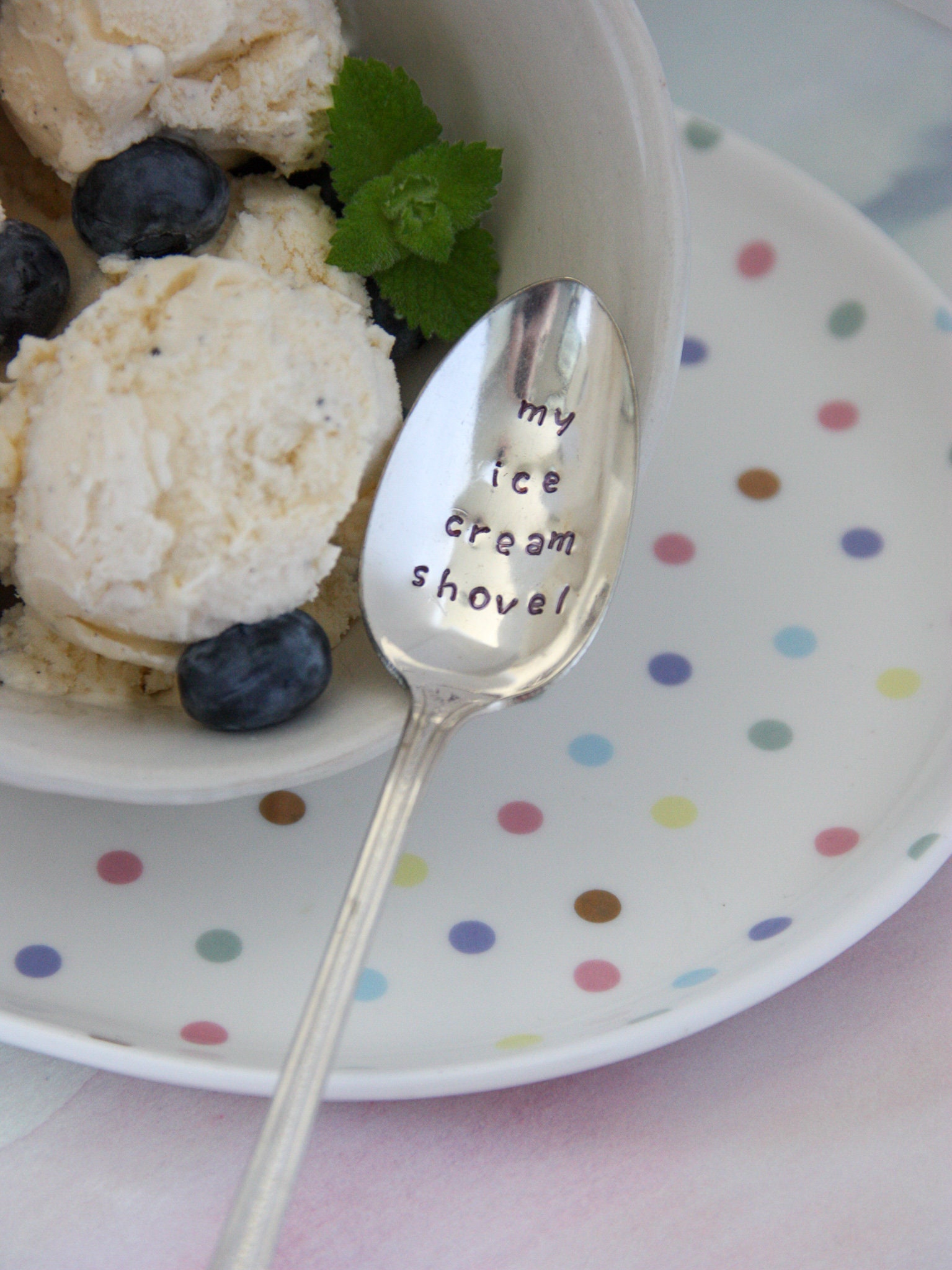 My Ice Cream Shovel Stamped Spoon, Sundae Hand Spoons, Spoons With Sayings, Gift Under 25, Party