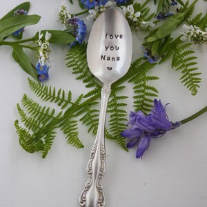 Love You Mom Stamped Spoon, Mother's Day, Gift for Mom, Mothers Day Gift, Gift Women, Mum Gift, Love You Nana, Love You Grandma nana