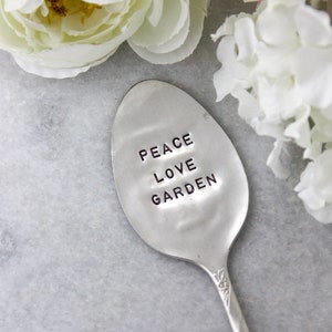 Peace Love Garden Hand Stamped Vintage Silver Spoon, Garden Decor, Sustainable, Garden Art, Mother's Day Gift, Gifts for Mom, Plant Lady image 5