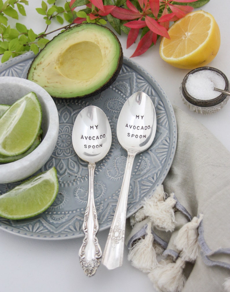 My Avocado Spoon Stamped Spoon, Avocado Lover, Clean Eating, Avocado Toast, Hostess Gift, Vegan, Teacher Gifts, Sustainable Gifts, image 7