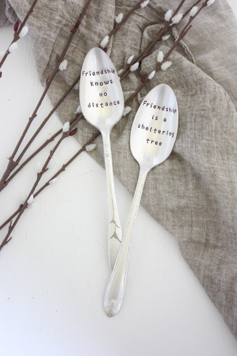 Friendship Is A Sheltering Tree Stamped Spoon, Gift for Friend, Bestie Gift, Friendship Gift image 7