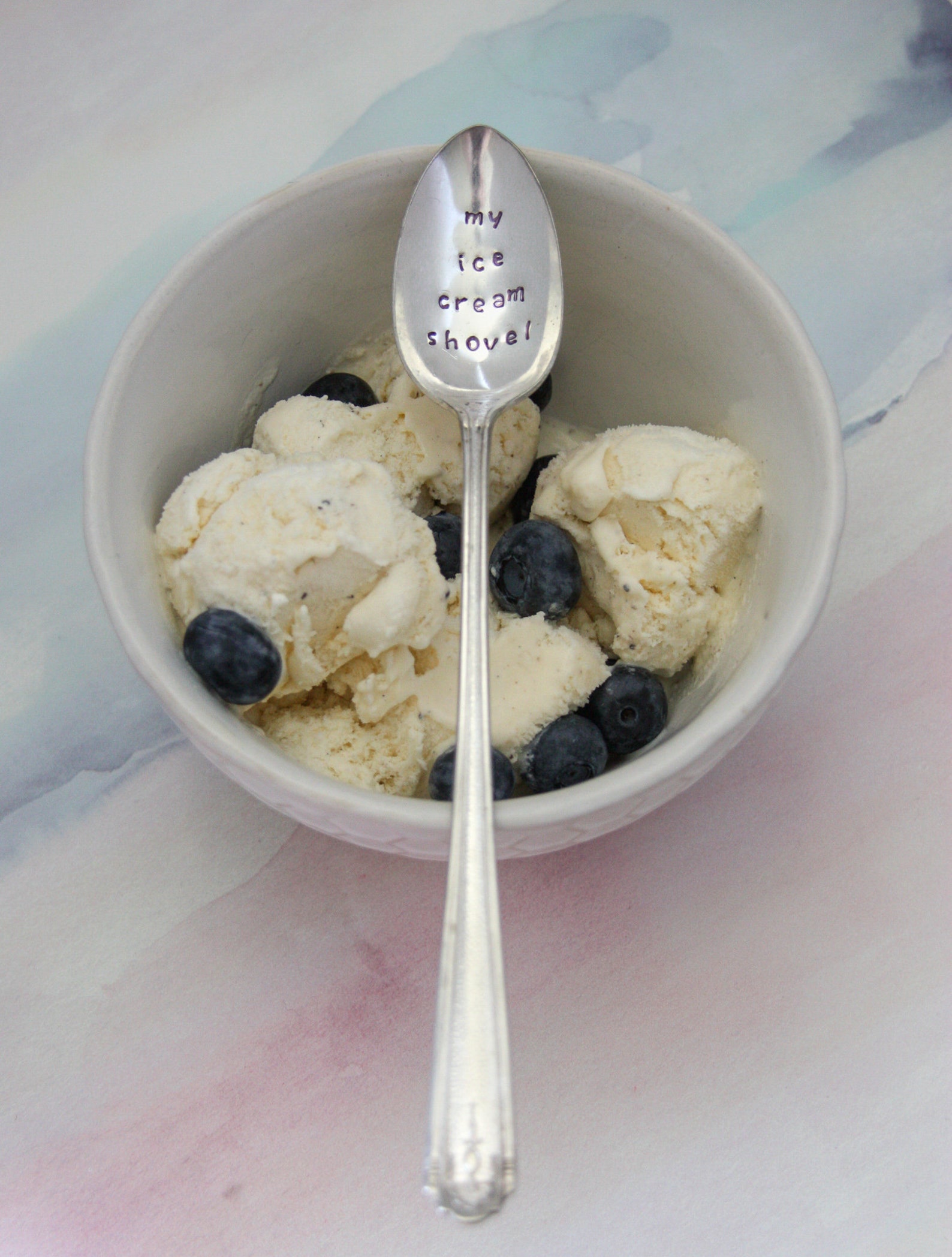 My Ice Cream Shovel Stamped Spoon Sundae Spoon Hand Stamped Etsy
