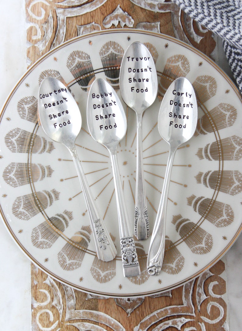 Personalized Custom Stamped Silverware, Custom Spoon, Custom Fork, Custom Stocking Stuffer, Personalised Spoons, Personalised Gift image 7