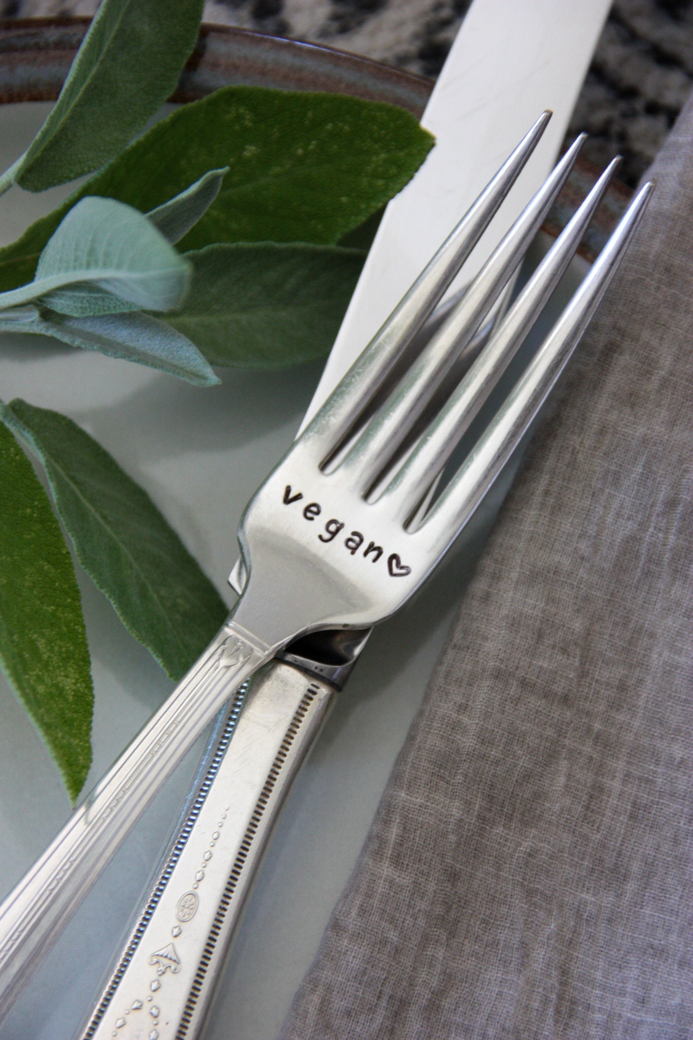 Vegan Stamped Fork Vegan Gift Vegan Fork Foodie Gift Plant Etsy Canada