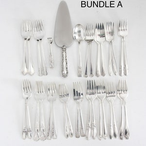 Bulk Vintage Silverware Dessert Set, Dessert Forks, Tea Party, Dessert Party, Wedding, Baby Shower, Holiday Table, Thanksgiving Bundle A