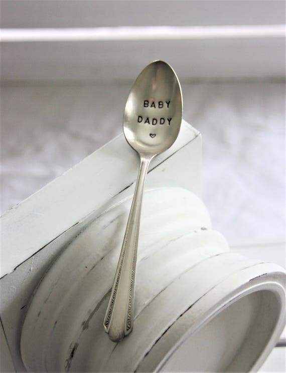 Gift Under 25, Dad Gift Baby Daddy Hand Stamped Vintage Silver Spoon Father/'s Day Gift Gift for Dad Sustainable