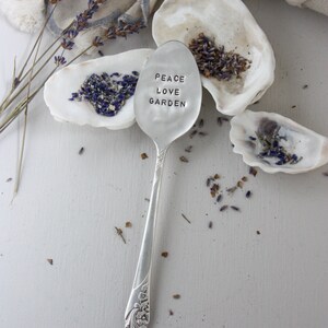 Peace Love Garden Hand Stamped Vintage Silver Spoon, Garden Decor, Sustainable, Garden Art, Mother's Day Gift, Gifts for Mom, Plant Lady image 6