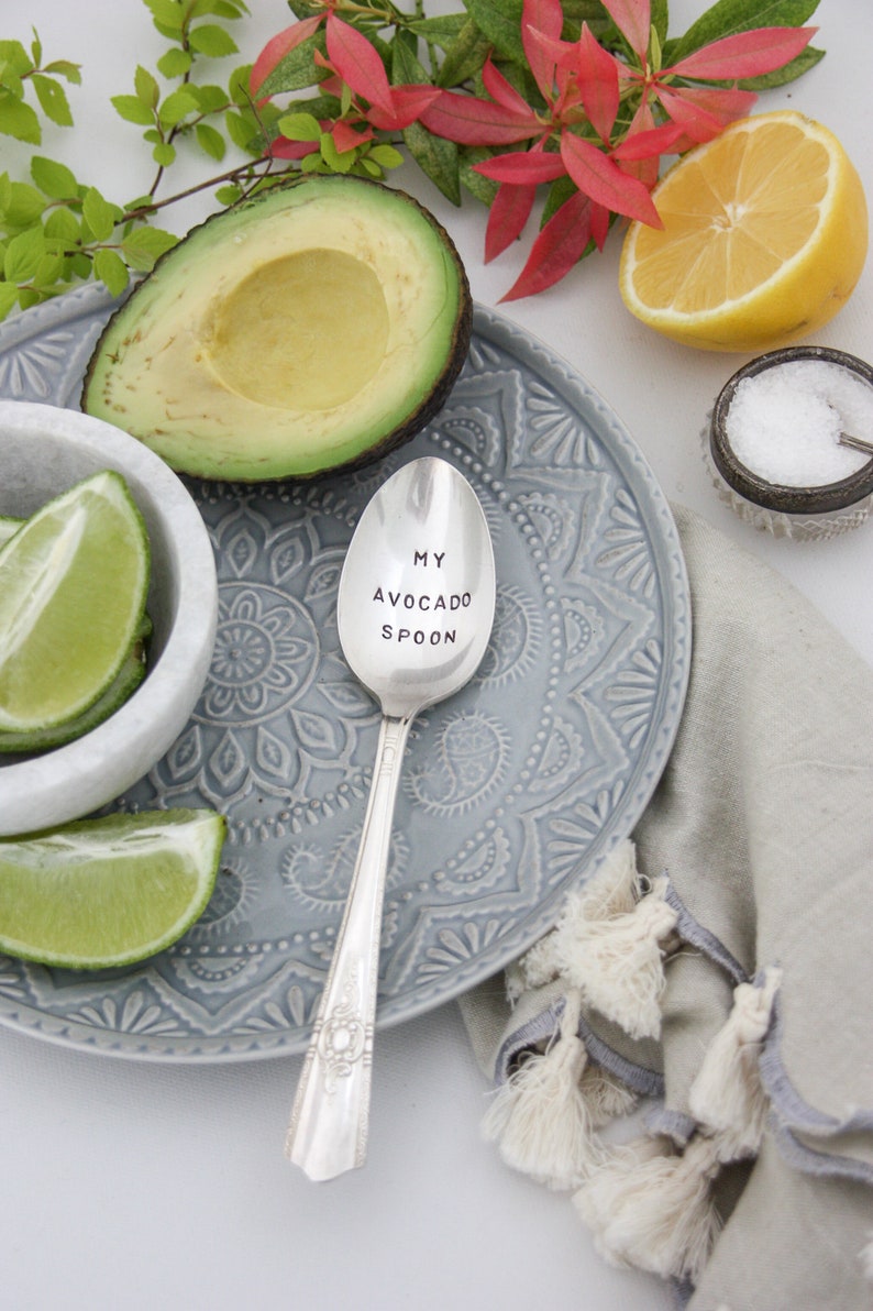 My Avocado Spoon Stamped Spoon, Avocado Lover, Clean Eating, Avocado Toast, Hostess Gift, Vegan, Teacher Gifts, Sustainable Gifts, image 6