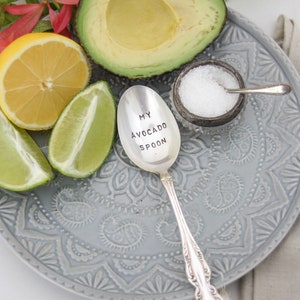 My Avocado Spoon Stamped Spoon, Avocado Lover, Clean Eating, Avocado Toast, Hostess Gift, Vegan, Teacher Gifts, Sustainable Gifts, image 3