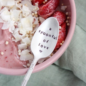 A Spoonful Of Love Stamped Spoon, Thinking of You, Get Well, Cancer Care Gift, Encouragement Gift, Spoon Theory, Mothers Day Gift