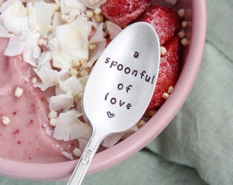 A Spoonful Of Love Stamped Spoon, Thinking of You, Get Well, Cancer Care Gift, Encouragement Gift, Spoon Theory, Mothers Day Gift