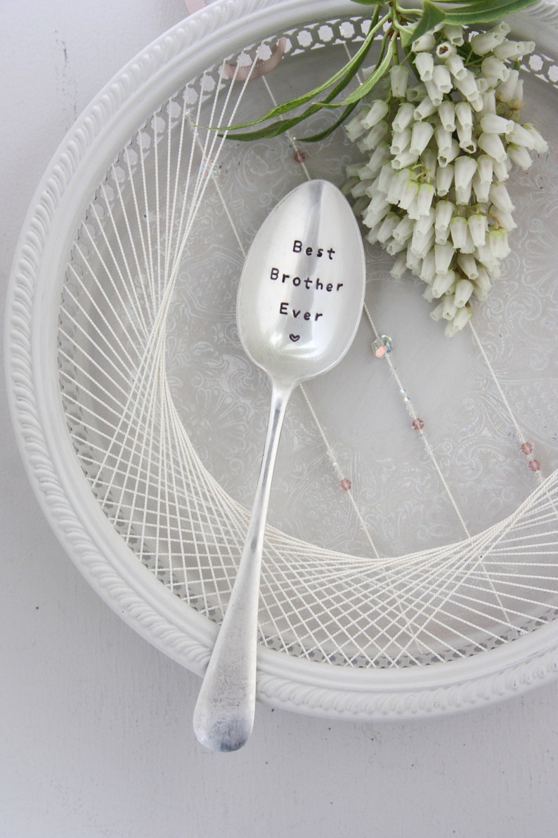 Best Brother Ever Stamped Spoon, Gift for Brother, Gift for Him, Birthday Gift For Brother image 2