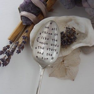 We All Shine On Like The Moon And The Stars And The Sun Stamped Spoon, John Lennon Gift, John Lennon Quote image 3