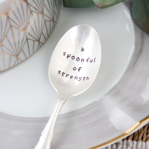 A Spoonful Of Strength Stamped Spoon, Thinking of You, Get Well, Cancer Survivor, Encouragement Gift, Spoon Theory, Chronic Illness, Lupus 画像 3