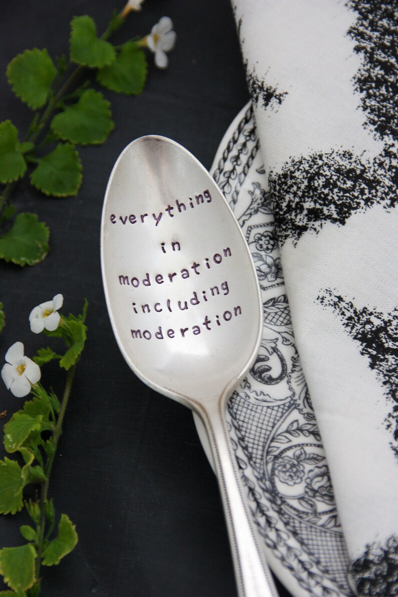 Julia Child Quote Dinner Party Hostess Gift Mother S Day Gift Everything In Moderation Including Moderation Stamped Serving Spoon Dining Serving Home Living Delage Com Br