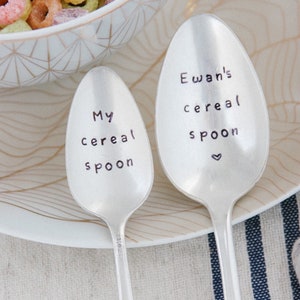 My cereal spoon Handstamped Spoon, Personalized Gift, Foodie Gift, Stocking Stuffer, Cereal Spoon, Cereal Lover image 7