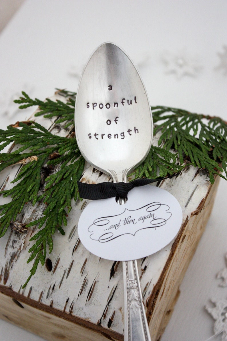 A Spoonful Of Strength Stamped Spoon, Thinking of You, Get Well, Cancer Survivor, Encouragement Gift, Spoon Theory, Chronic Illness, Lupus 画像 2