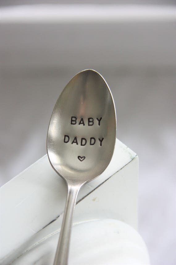 Gift Under 25, Dad Gift Baby Daddy Hand Stamped Vintage Silver Spoon Father/'s Day Gift Gift for Dad Sustainable