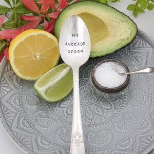 My Avocado Spoon Stamped Spoon, Avocado Lover, Clean Eating, Avocado Toast, Hostess Gift, Vegan, Teacher Gifts, Sustainable Gifts, image 4