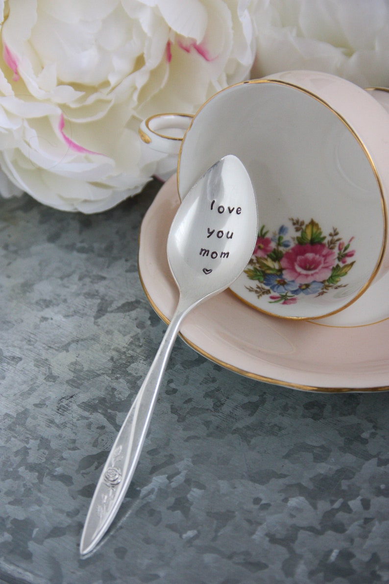 Love You Mom Stamped Spoon, Mother's Day, Gift for Mom, Mothers Day Gift, Gift Women, Mum Gift, Love You Nana, Love You Grandma image 2